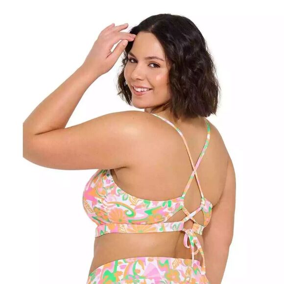 Ninety-Nine Swimsuit 690 Elect Vibe 2 pcs Floral Cut Out Bralette Plus 1X NWT - Picture 3 of 12
